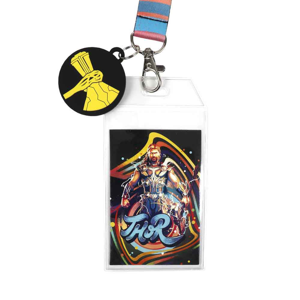 Marvel Thor: Love and Thunder Symbols Neon Print Breakaway Lanyard