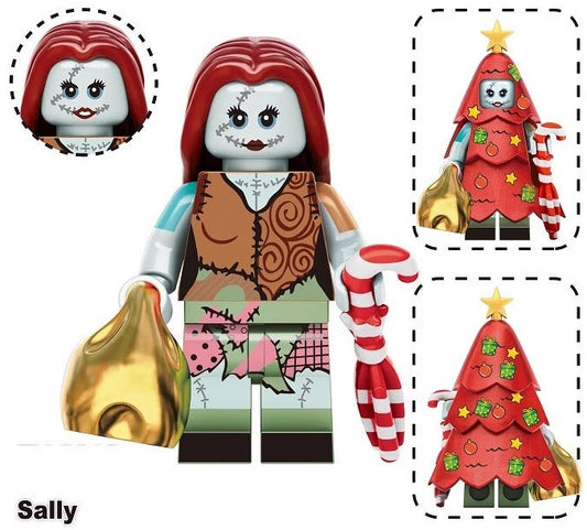 Disney Lego Custom Minifigure - Christmas Sally from Nightmare Before Christmas