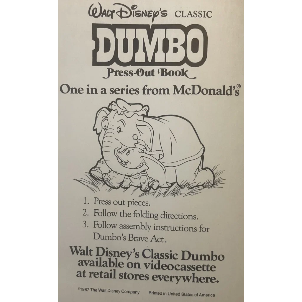 Disney Dumbo Press Book