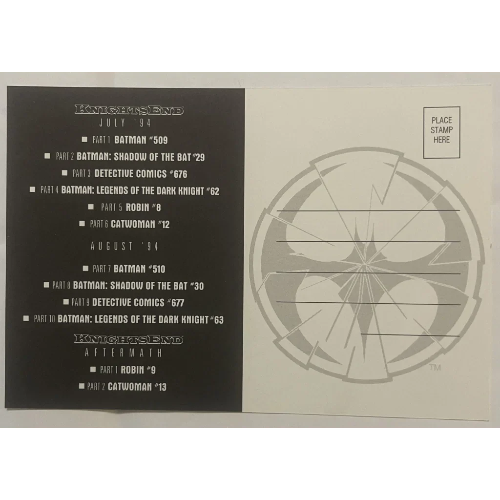 Batman Graham Nolan Postcard