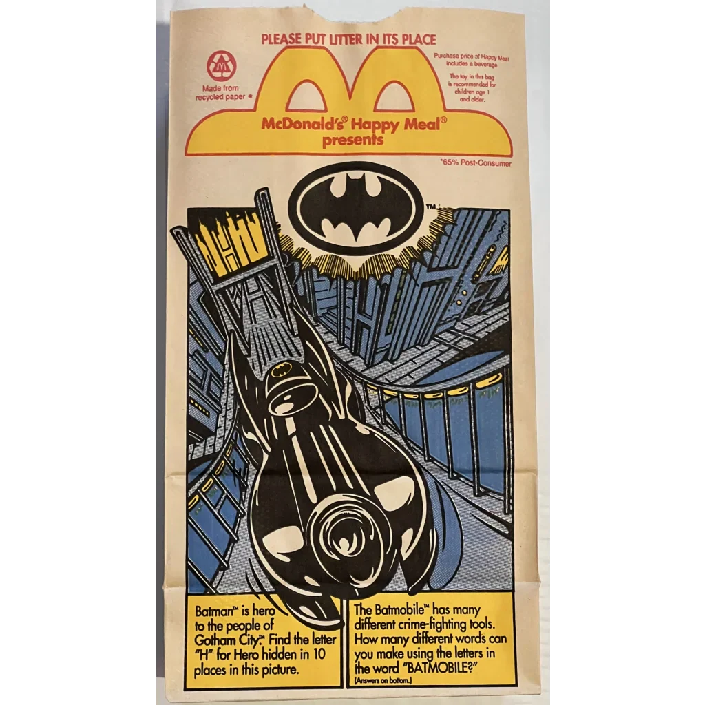 Batman Happy Meal Bag with Iconic Batmobile