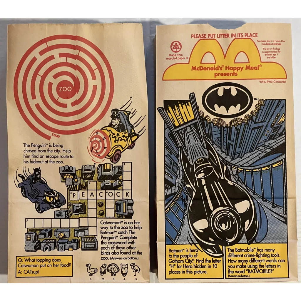 Batman Happy Meal Bag with Iconic Batmobile