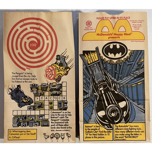 Batman Happy Meal Bag with Iconic Batmobile