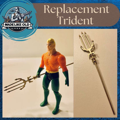 DC Super Powers Aquaman Trident Repro Part 1985 Vintage Kenner
