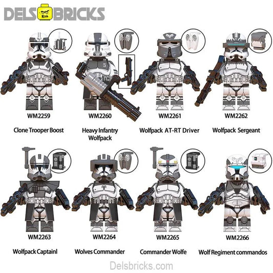 Star Wars Lego Custom Minifigure Set - Wolfpack Clone Troopers