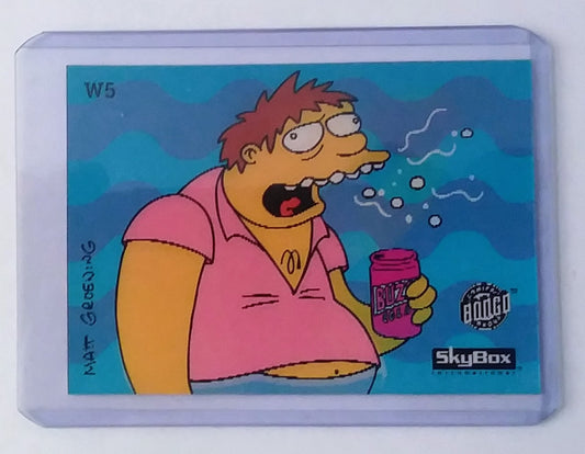 Simpsons Trading Card - 1993 #W5 Barney Belch (Wiggle)