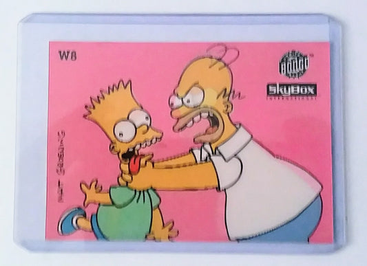 Simpsons Trading Card - 1993 #W8 Homer Strangles Bart (Wiggle)