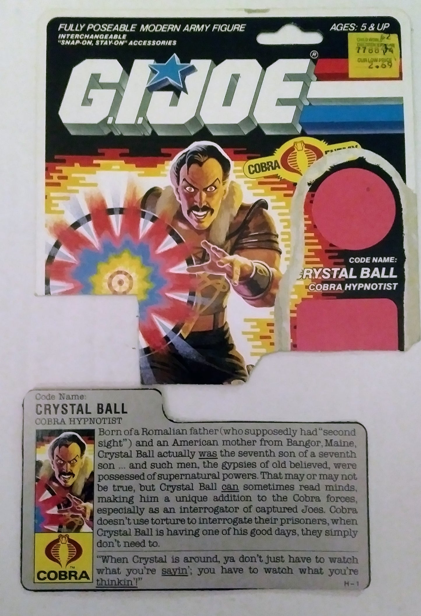 G.I. Joe COBRA action figure - Crystal Ball (COBRA Hyptnotist)